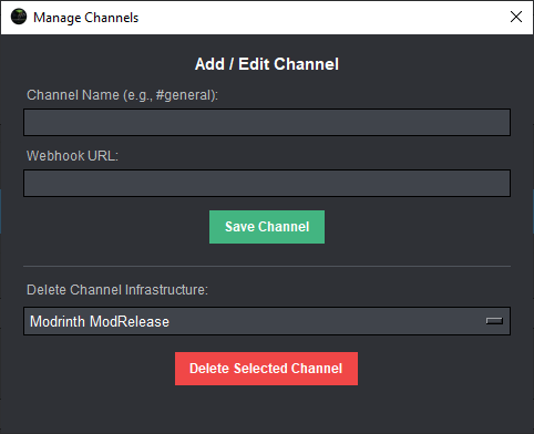 Channel Management Window